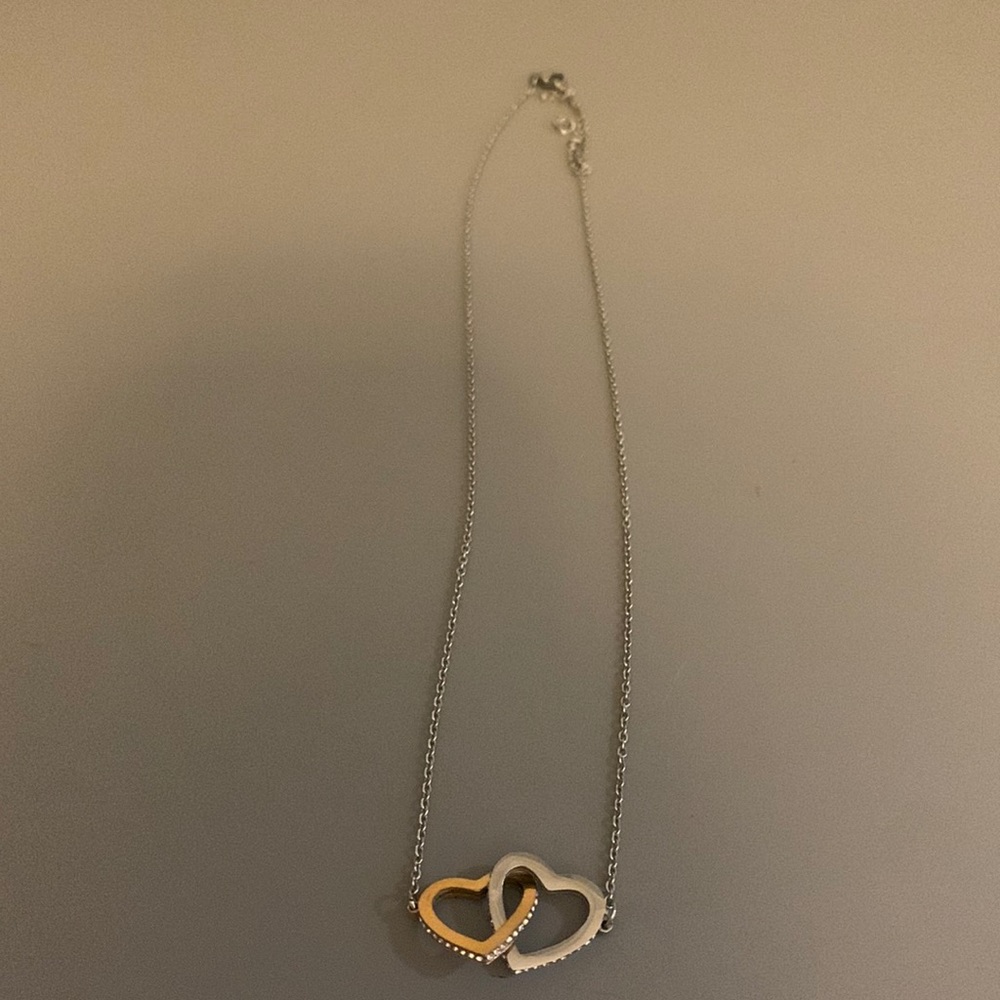Gold and silver heart necklace